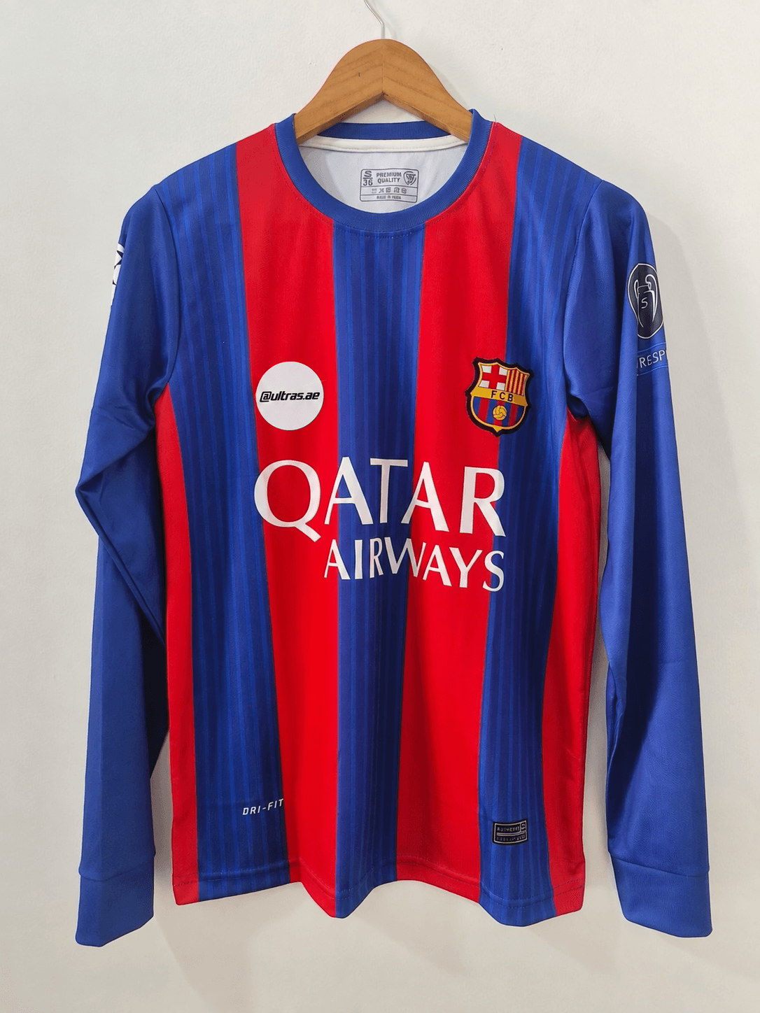 FC Barcelona 2015–16 home long-sleeve retro football jersey football jersey